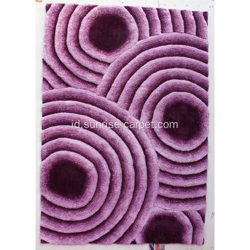 Microfiber Shaggy karpet dengan 3D desain